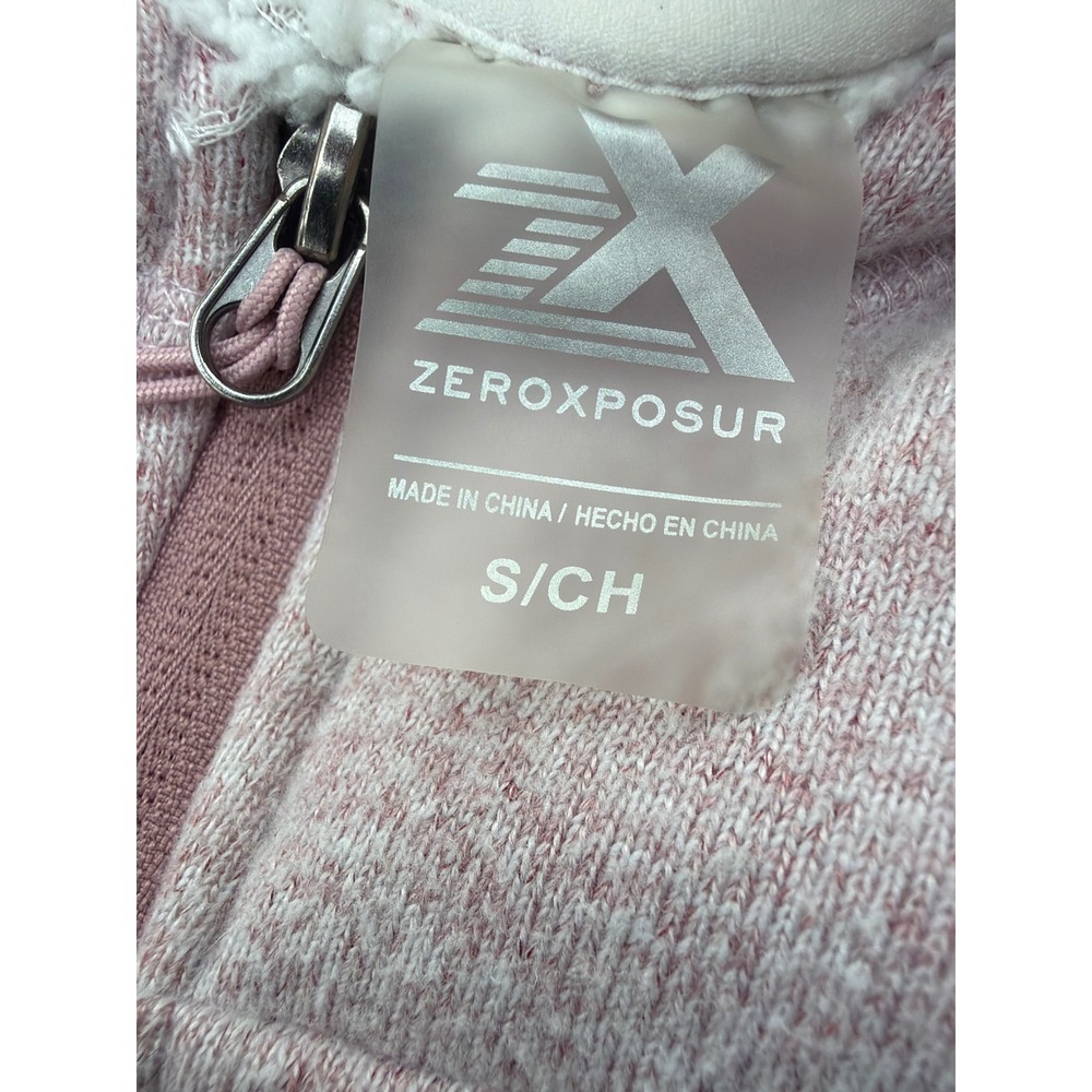 ZeroXposur Womens Pink Ash Sherpa Lined Full Zip Hoodie Jacket Small V92160 - Picture 6 of 10
